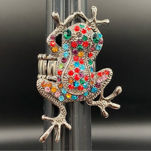 Sparkly Frog Stretch Ring Size 8 - Picture 15 of 17